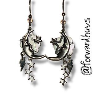 Bundle Sale 3 for $15 | Celestial Earrings – Quarter Moon, Stars & Lightning